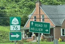 Road to Hellier Road Sign
