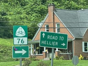 Road to Hellier Road Sign