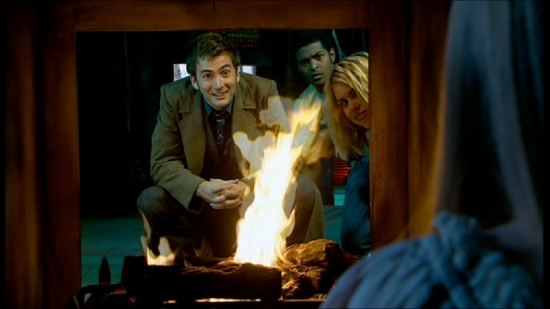 It's the Doctor! He's in a fireplace!